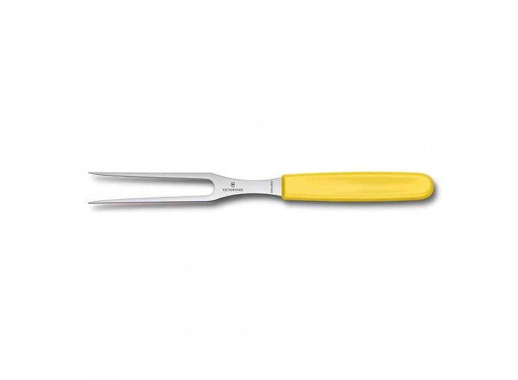 Fourchette à découper manche jaune lame inox 15cm victorinox
