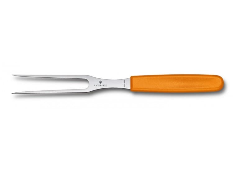 Fourchette à découper manche orange lame inox 15cm victorinox