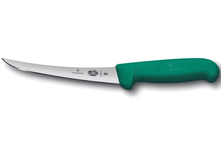 Couteau à désosser victorinox 5.6604.15 lame renversée 15cm manche en fibrox vert