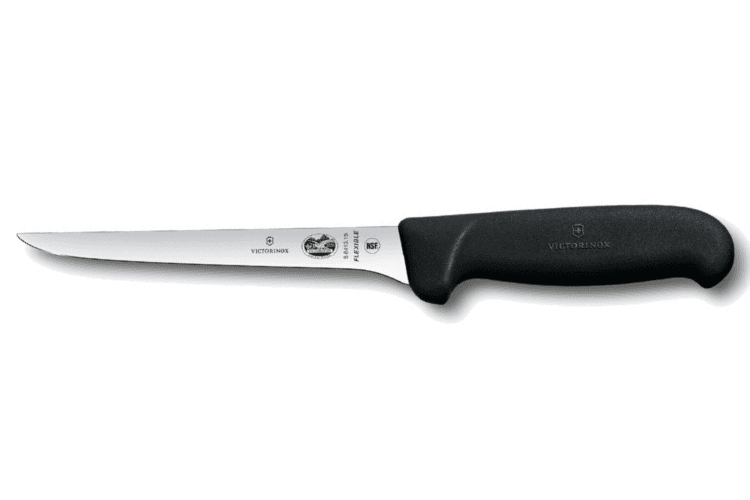 Couteau à désosser victorinox 5.6413.12 lame flexible usée étroite 12cm manche en fibrox noir
