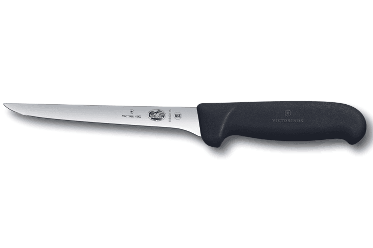 Couteau à désosser victorinox 5.6403.15 lame usée étroite 15cm manche fibrox noir