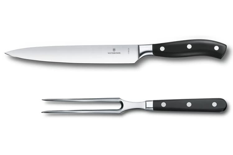 Coffret victorinox grand maître couteau à découper + fourchette à viande forgés
